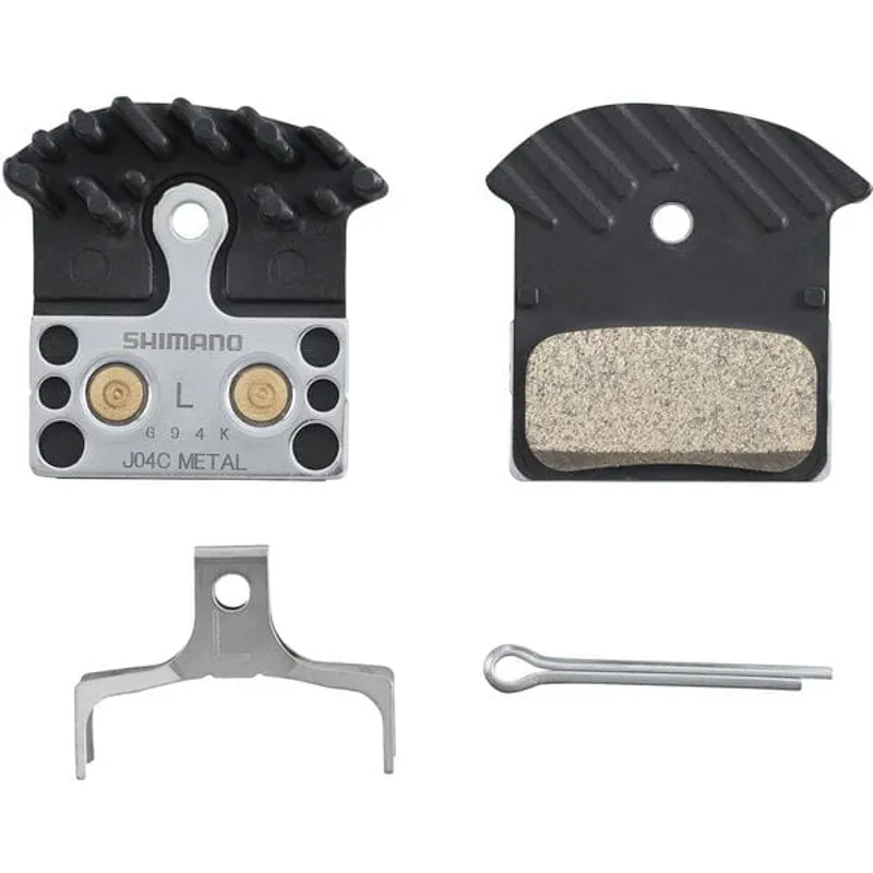 Shimano Spares BRBX J04C Metal Pad and Spring with Fin in Metal Black
