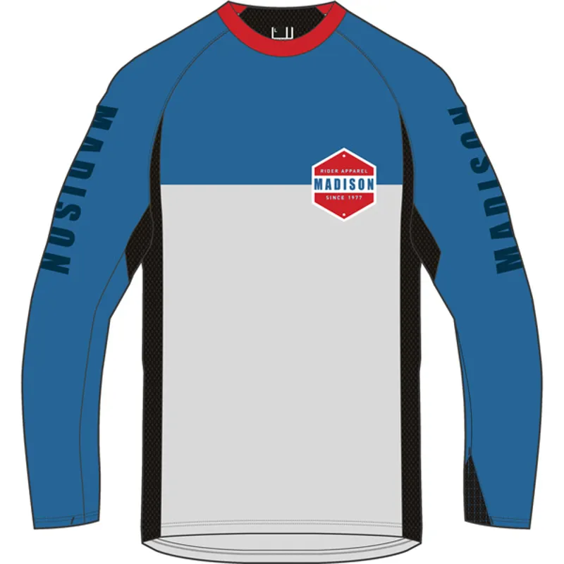 Madison Alpine Long Sleeved Mens Jersey in Blue