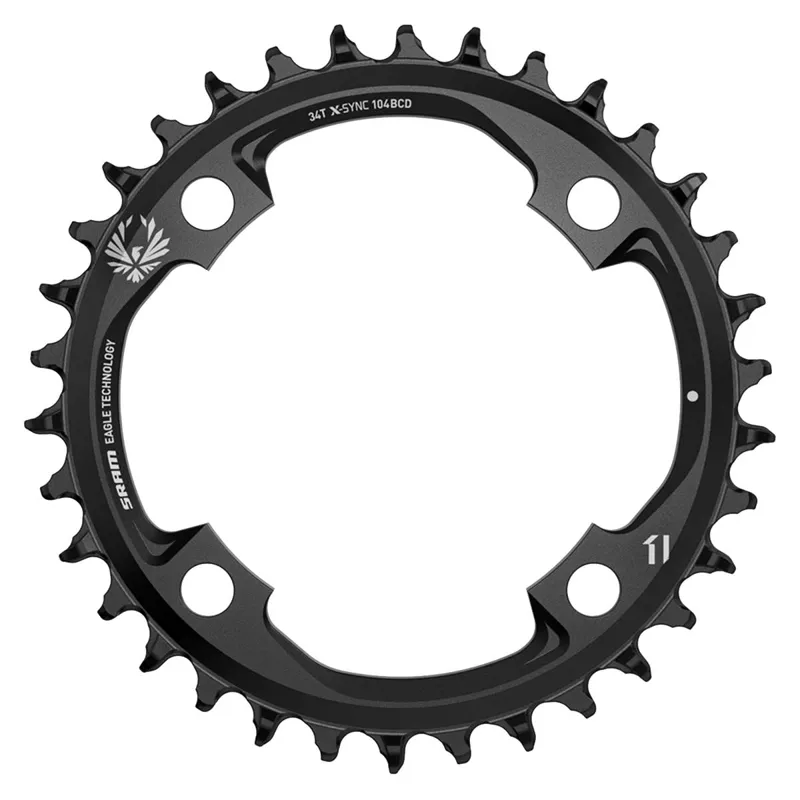 SRAM X-Sync 2 104-bcd Steel Eagle 34-tooth Chainring in Black