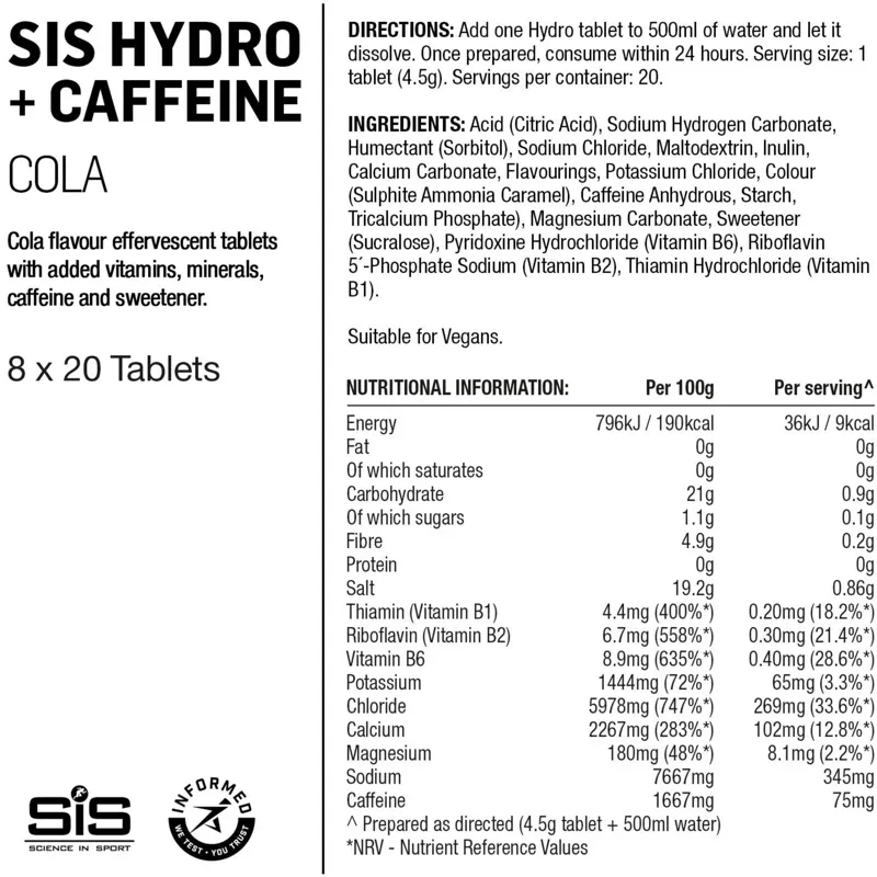 Science in Sport GO Hydro 8 Pack Hydration Drink Tablets in Cola-1