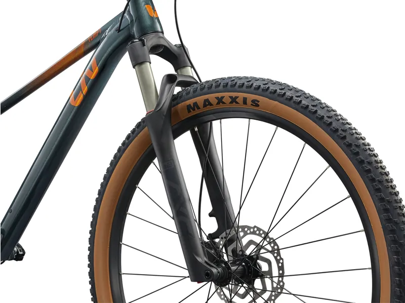 Liv Tempt 0 27.5 Mountain Bike In Gloss Asphalt Green/Solar Flare-5