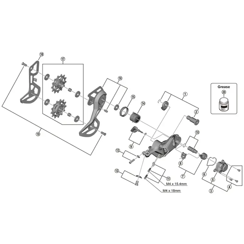 Shimano Spares RD-M5130 Rear Derailleur Inner Plate GS in Black