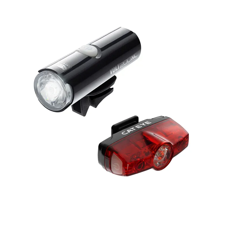Cateye Volt 200 XC Front/ Rapid Mini Rear USB Rechargeable Light Set